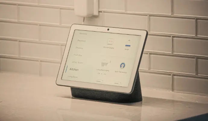 a white tablet with a screen